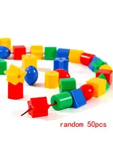  50x Lacing Beads Toys Early Learning Educational Toys Montessori Beads Toys for Toddlers 