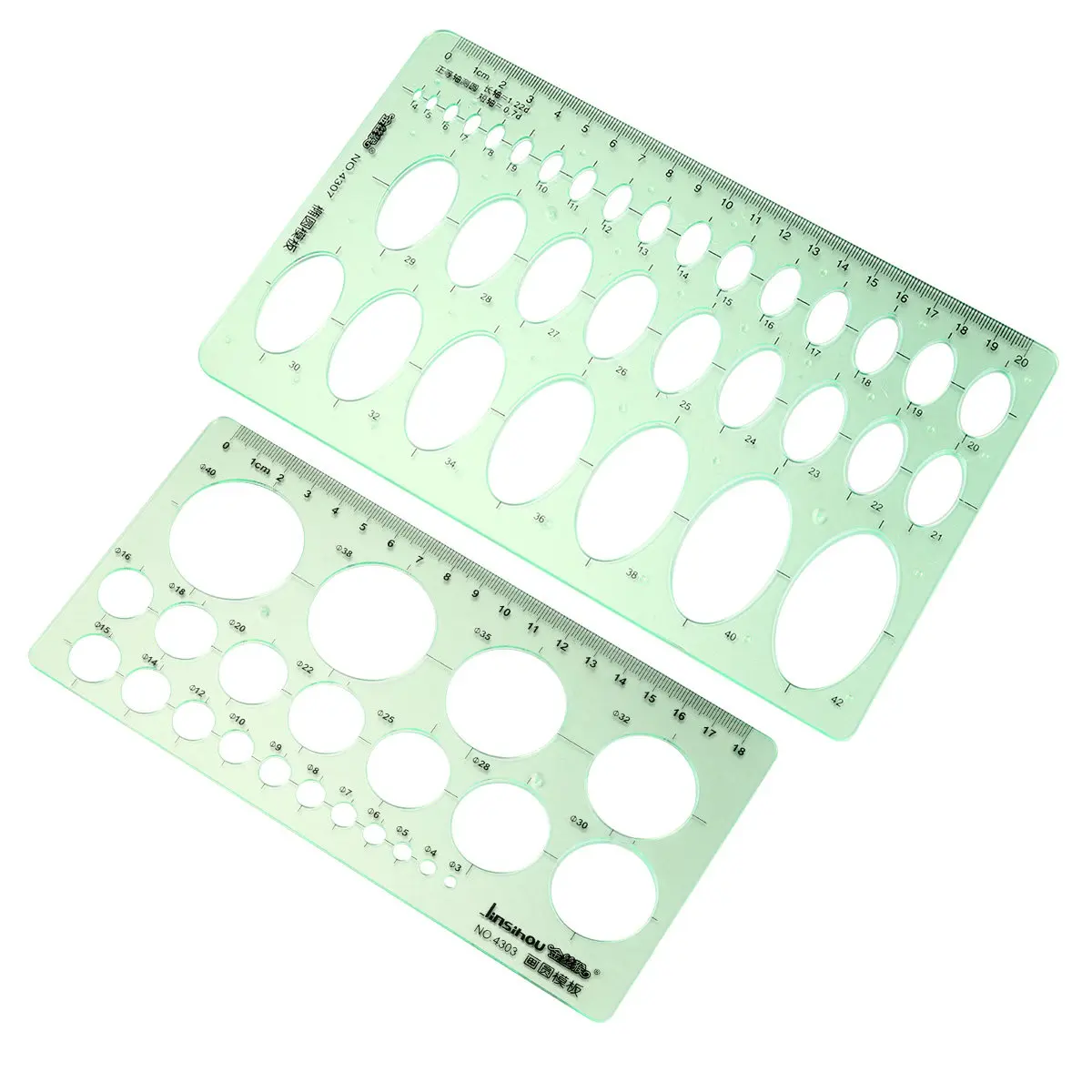 2Pcs 수학 측정 템플릿 눈금자 기하학적 그리기 도구 학교 학습을위한 투명 플라스틱 사무실 제도 디자인