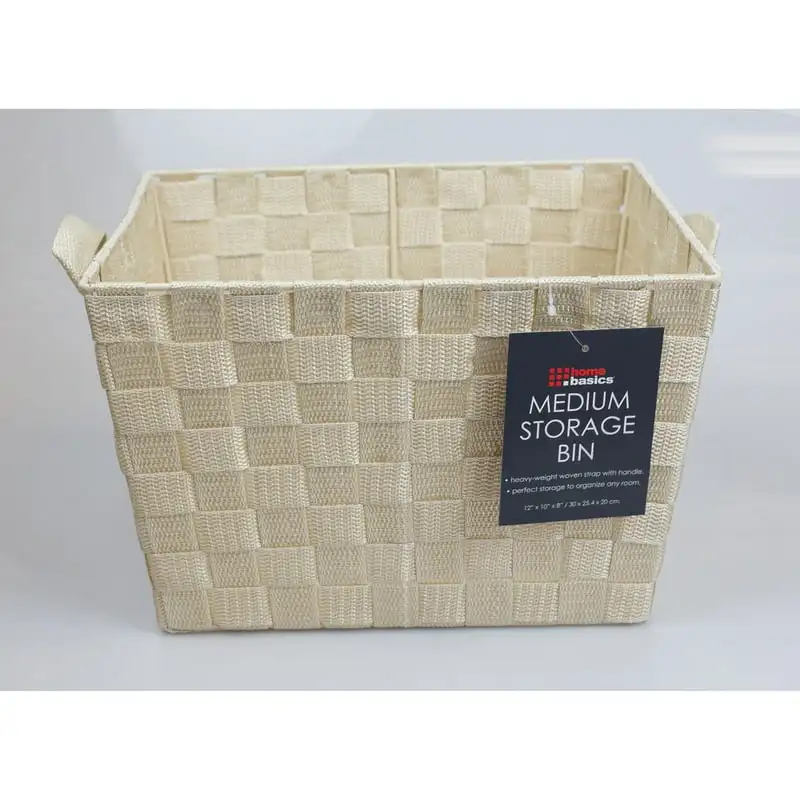 

Woven Strap Open Bin, Ivory