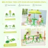 Kids Picnic Table & Chair Set with 2 Folding Chairs & Height Adjustable Umbrella