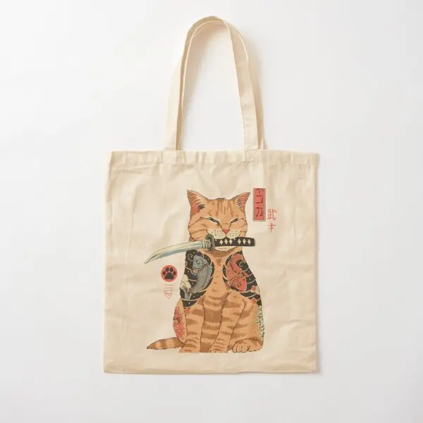 

Catana Cotton Canvas Bag Shoulder Bag Grocery Shopper Reusable Tote Fashion Casual Ladies Women Printed Fabric Foldable