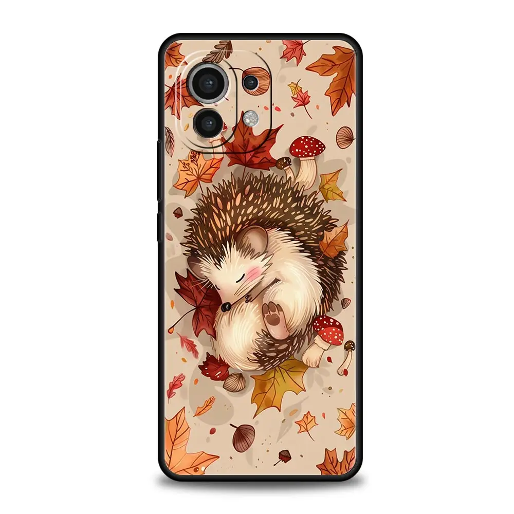 Adorable Hedgehog Illustrated Phone Case Cover