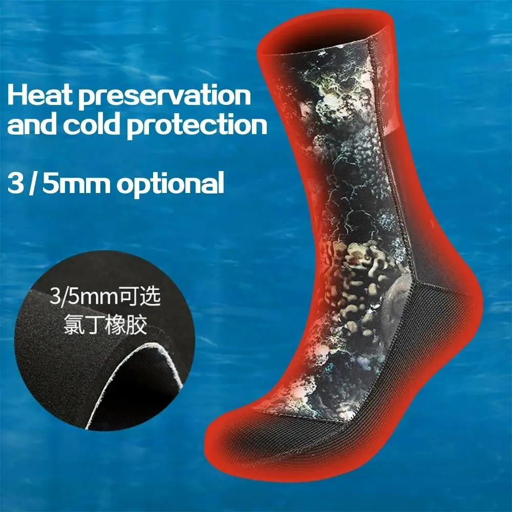 5mm CR Neoprene Diving Socks 3mm Neoprene Diving Socks Keep Warm Camouflage Non-slip Scuba Diving Socks 5