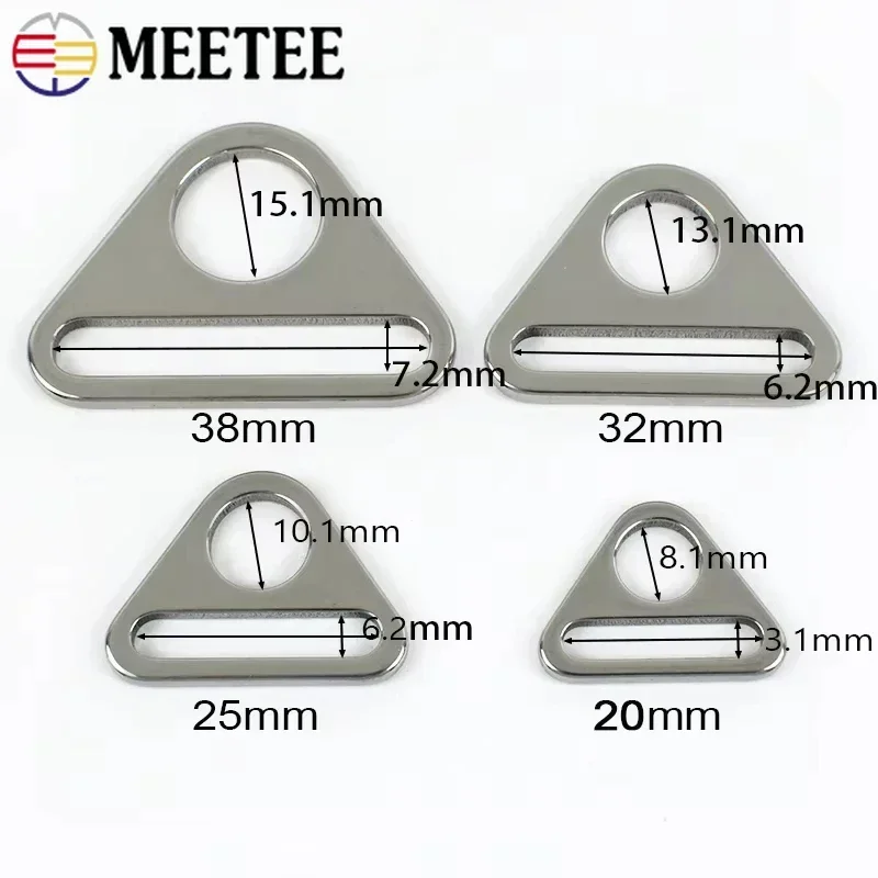 Meetee 5/10Pcs 20-38mm 스테인레스 스틸 버클 가방 스트랩 조절기 버클 브래지어 비키니 커넥터 걸쇠 미끄럼 방지 고정 액세서리