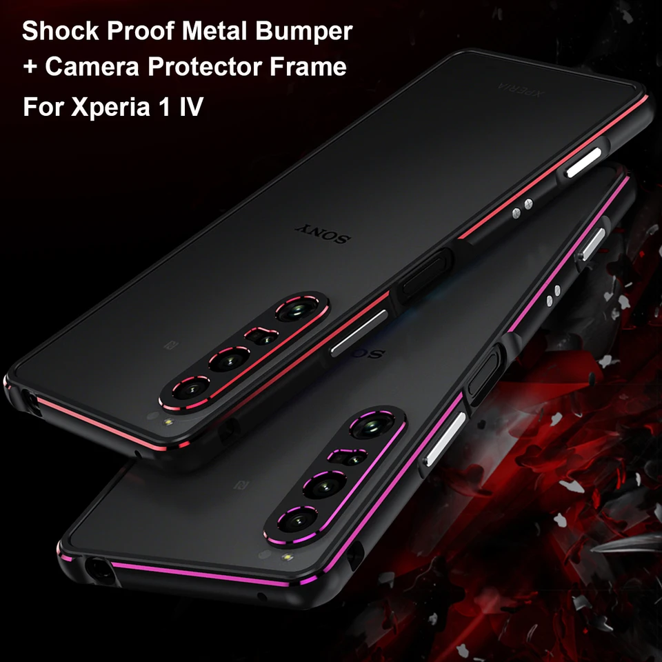 FONRESTutto il Corpo Custodia per Sony Xperia 5 6,1-pollice, Love Mei Robusto Ibrido Alluminio Metallo Antiurto Antipolvere Cover con vetro temperato, Supporta la Ricarica Wireless (Esercito Verde