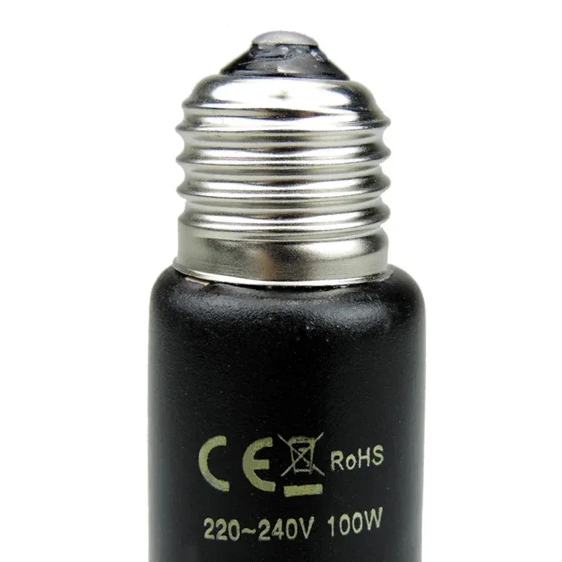 Reptile Heating Lamp Reptile Light Bulb Reptile Lamp Bulb Poultry Heating Bulb Heating Lamp Bulb Ceramic Emitter Heat Lamp Bulb Pet Heating Light Bulb Infrared Black for Ceramic Heate Reptile Animals Heater Brooder Chocadeira