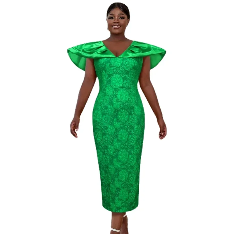 

African Dresses For Women Autumn Dashiki Bodycon Maxi Dress African Clothes Fashion Elegant Dresses Ladies Africa Clothing