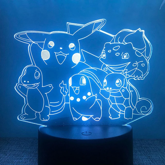 Game Pokemon Pikachu Anime Figures 3D Led Night Light Color