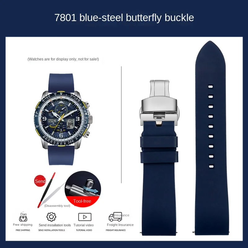 Citizen Blue Angel Men's Watch Strap - Eagle in the Air Nylon Rubber Band