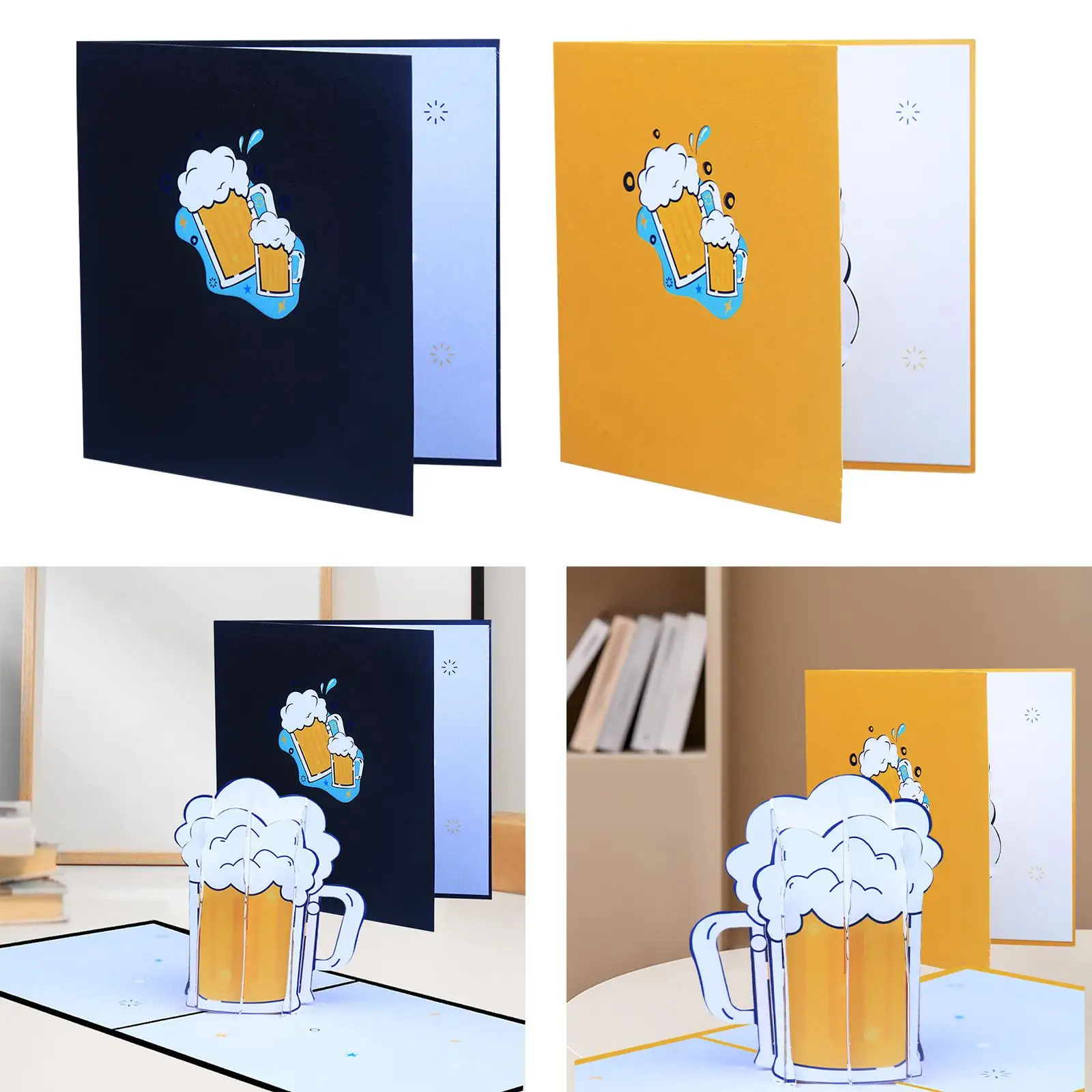 Father's Day Greeting Card 3D Dad Beer Mug Beer Mug Greeting Card for Wedding Engagement Valentines Holiday Thanksgiving