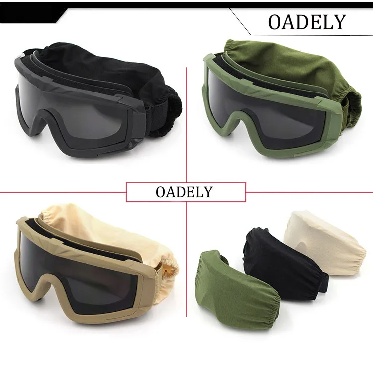 3 Lens Tactical Goggles Set Windproof Dustproof Shooting Motocross Motorcycle Mountaineering Glasses Cs Military Safe Protection tactical goggles,shooting glasses,safety goggles