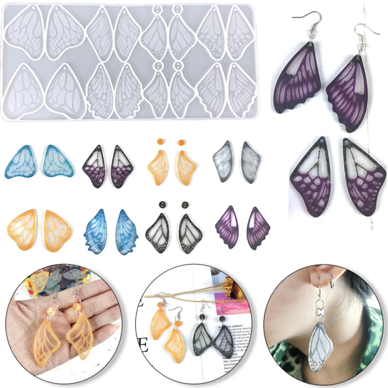 Butterfly Combination Pendant Epoxy Resin Mold Jewelry Pendant Silicone Mold DIY Keychain Craft Supplies Handmade Accessories pendant bookmark epoxy resin silicone mold tassel set for diy keychain jewellery handmade craft making supplies kit accessories