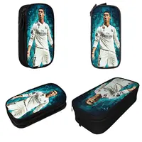 Football Ronaldos Pencil Case Cr7 Pencilcases Pen Box for Student Cr7 Soccer Big Pencil Bags School Supplies Stationery 2
