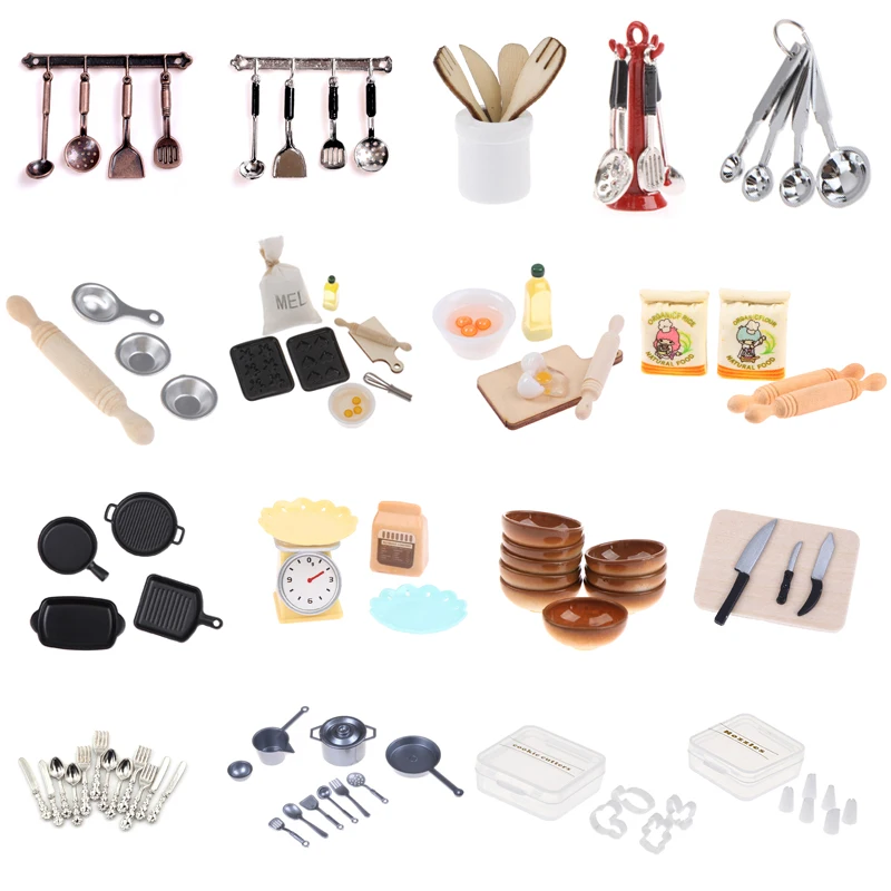 112MiniatureDollhouseBakingCookingPretendPlayMiniUtensils