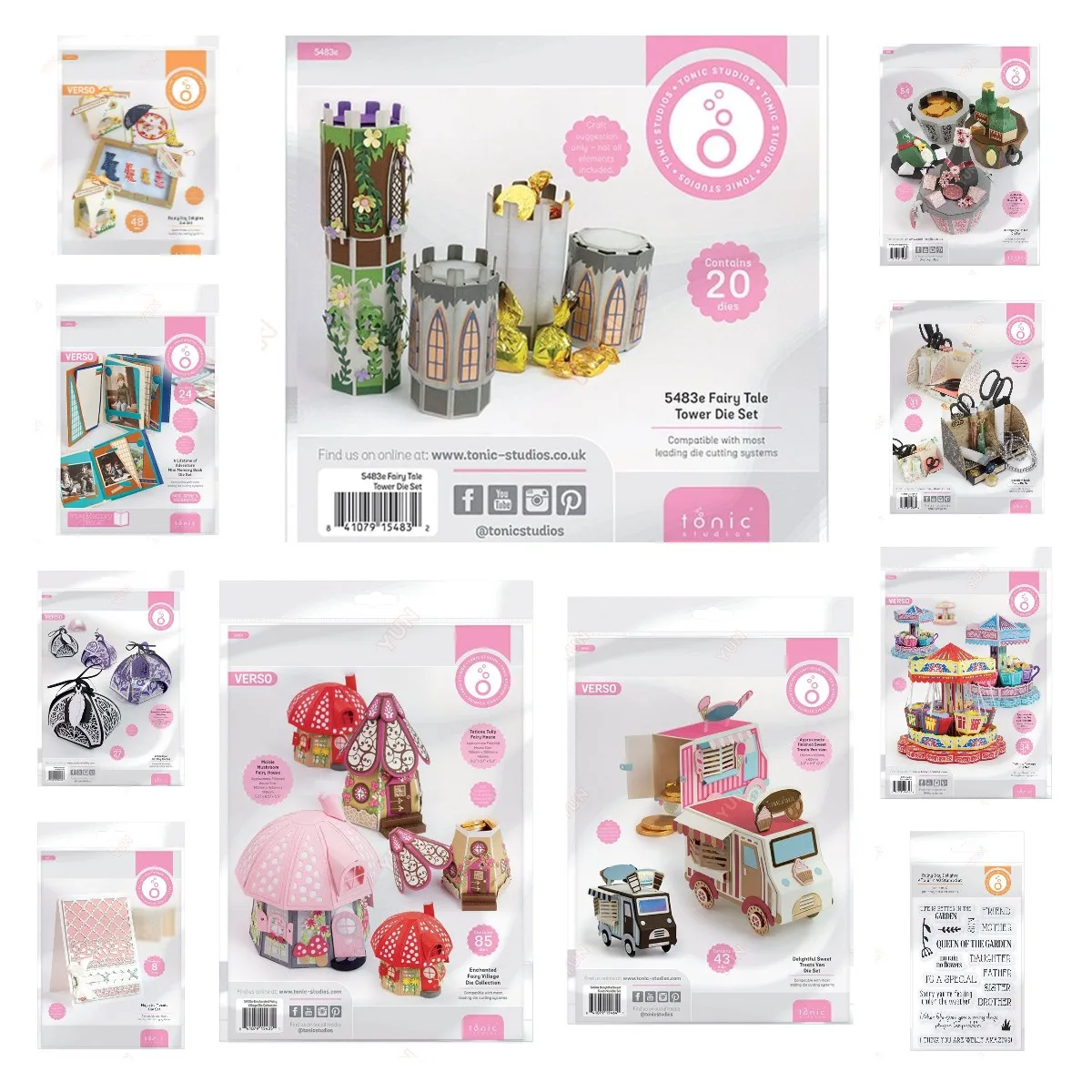 동화 타워 비 오는 날 우산 회전 차 컵, 샴페인 스탬프 및 금속 절단 다이 만들..