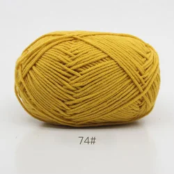 Luxurious Soft Milk Cotton Yarn Pack for Knitting and Crochet Projects - 5PCS, Total 250g (74 golden)