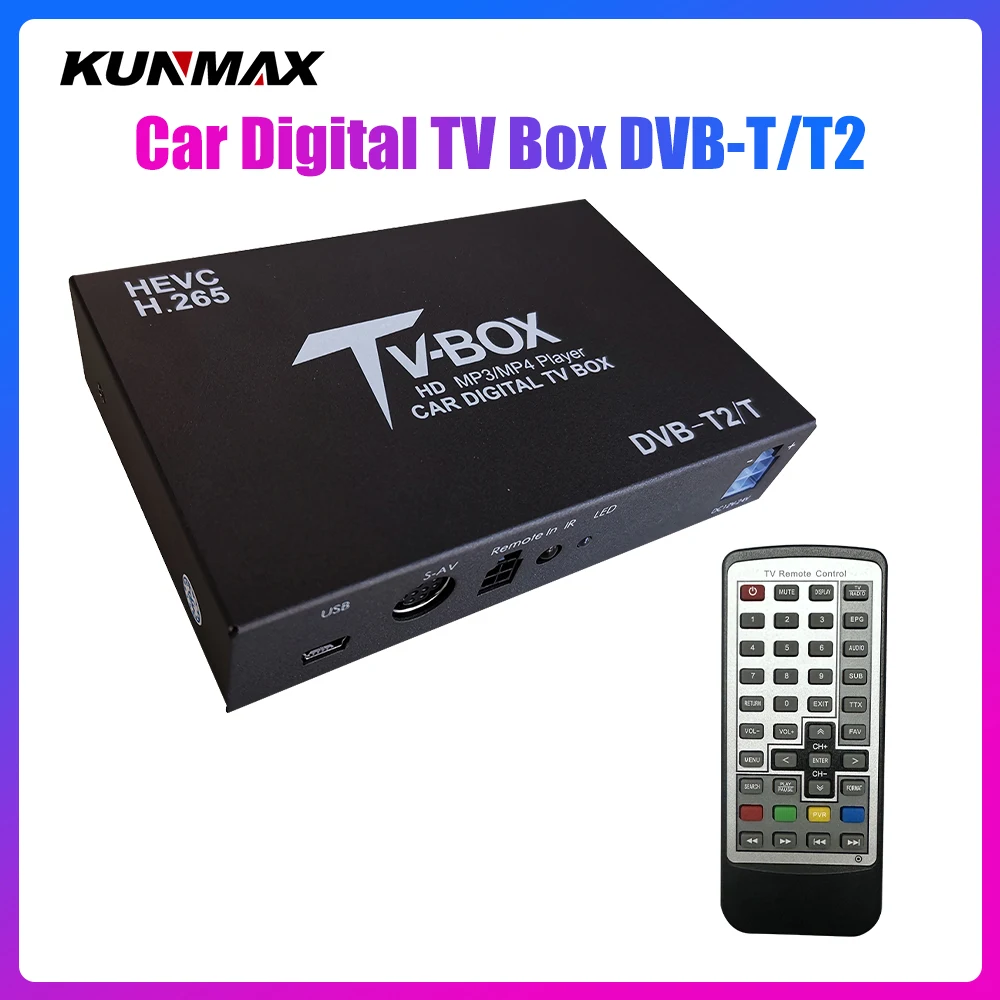 Car Digital TV DVB-T2 H.265 Video Receiver TV BOX For Germany Region Car  DVD Player with 1080P HDMI Interface 4 Amplifier Antenna Tuner