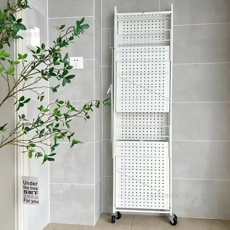 Nordic Multi-layer Kitchen Pan Microwave Storage Rack iron Kitchen Cabinets Folding Storage Rack Home Bathroom Mobile GM