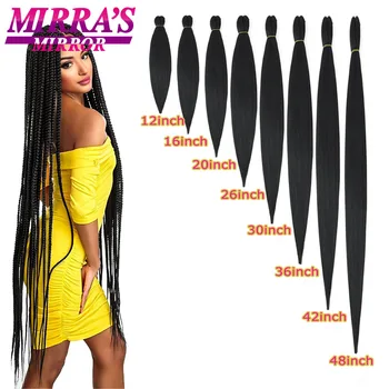 Long Braiding Hair Pre Stretched Hair Extensions 12/16/20/26/30/36/42/48Inch Soft Synthetic Jumbo Braids Hot Water Setting Hair 1