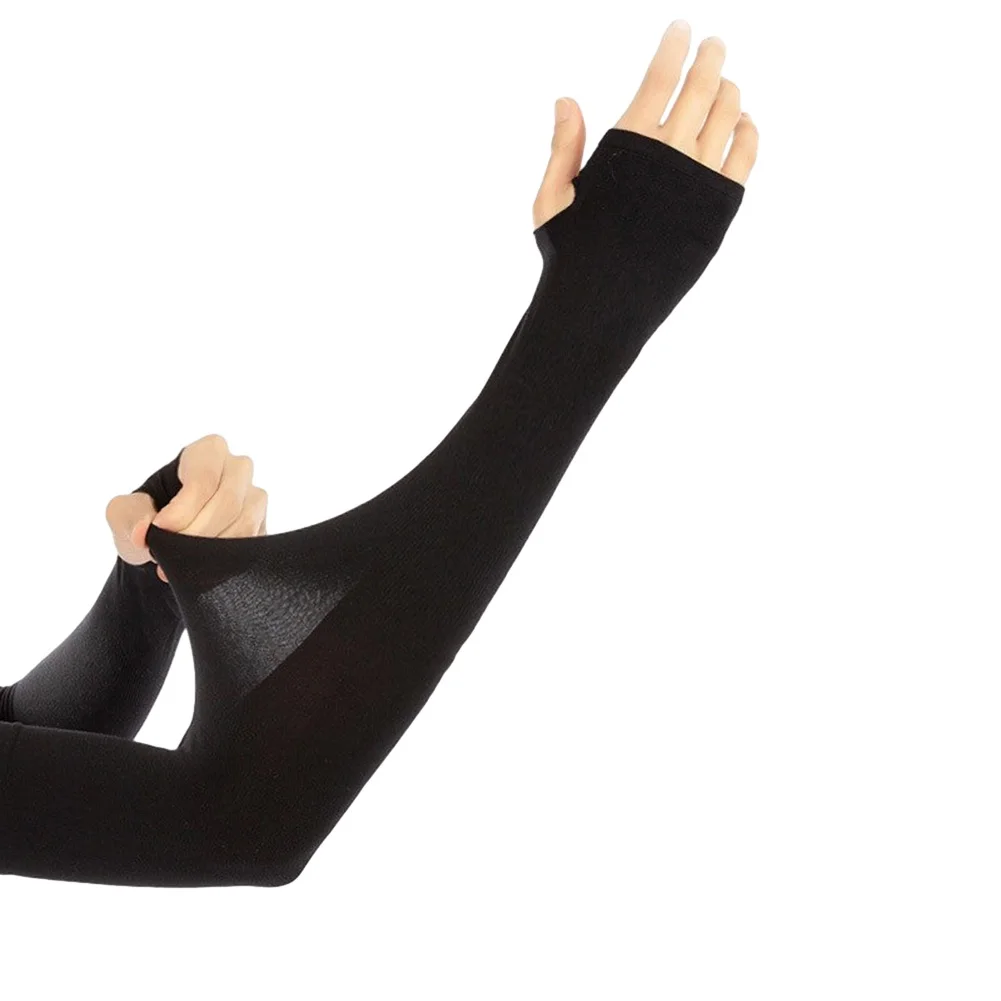 Summer Ice Silk Long Sleeves Anti-Sunburn Arm Cover Men Women Cuff New Cool Hand Sleeves Anti-UV Cycling Arm Sleeve Fingerless