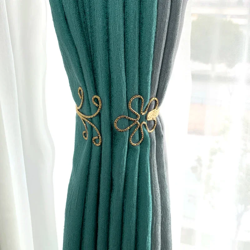 Modern Minimalist Flower Pattern Alloy Metal Curtain Straps, Soft Decoration, Storage Clip, Bedroom and Living Room, 1Pc