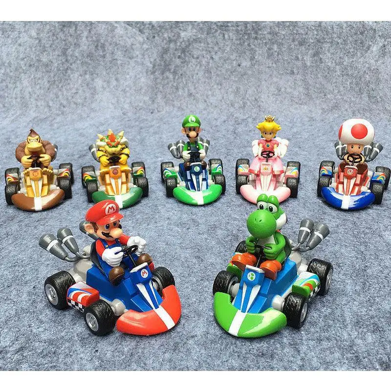 

Super Mary Return Car 7 Mario Louis Qinglong Gorilla Yaoxi Fire Dragon Driver's Decoration Toys for Children's Toy Gifts