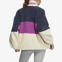 Adidas Veste de sport officielle en fausse peau de mouton véritable à trois rayures pour femme HR3455 2