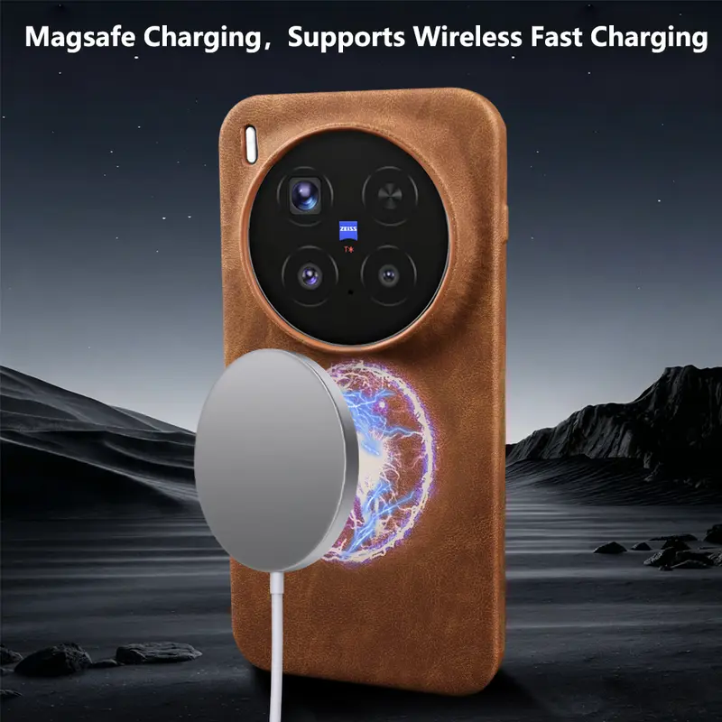 For Magsafe Premium Leather Case For Vivo X300 Pro Ultra X300FE X200 FE S30 Pro Mini X300s X200S X100s Pro Phone Case Back Cover - Image 2