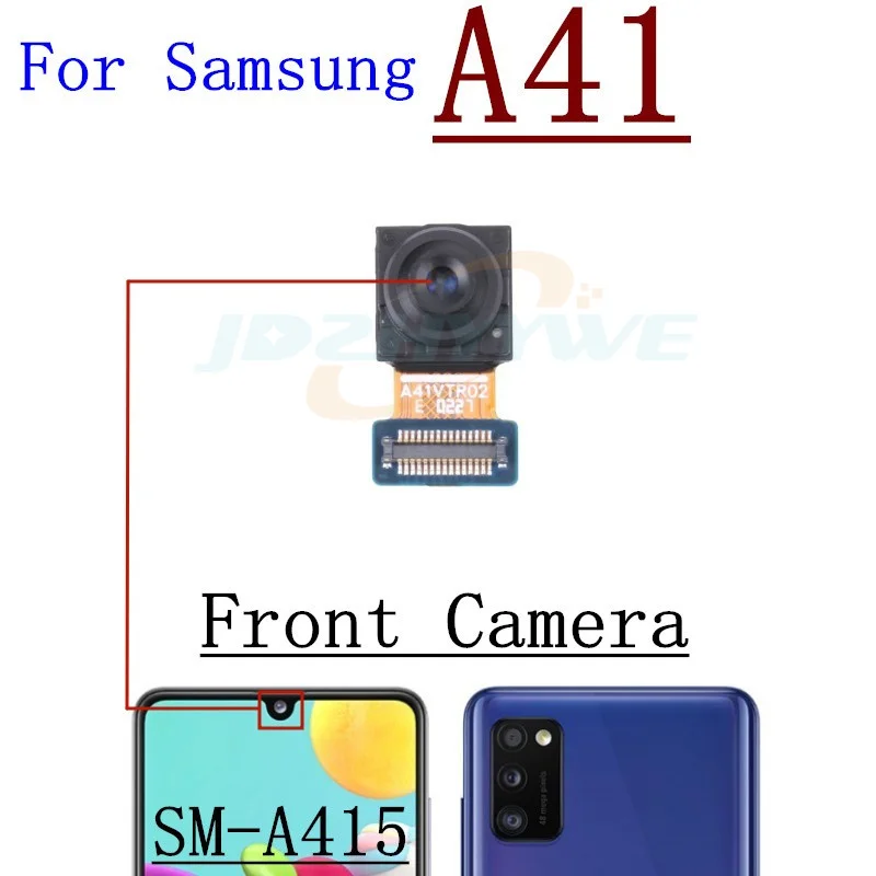 삼성 A31 A315F A41 A415F 전면 셀카 후면 메인 카메라 모듈 플렉스 케이블용 전면 후면 카메라