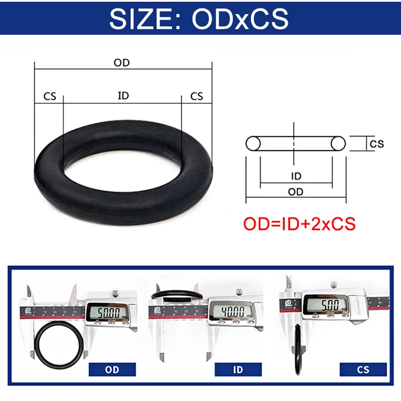 150PCS/box   Airsoft NBR Rubber Sealing O-rings Gasket Replacements Kit OD 4mm-20mm CS 1mm 1.5mm 1.9mm2.4mm 10 Sizes