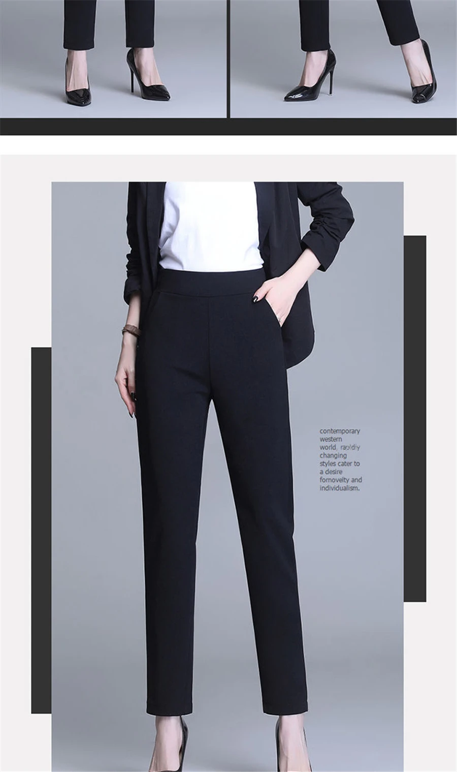 Women High Waist Suit Pants Spring Autumn Elastic Harem Pants Large Size Korean Fashion Casual Trousers Spring Autumn Leggings white pants