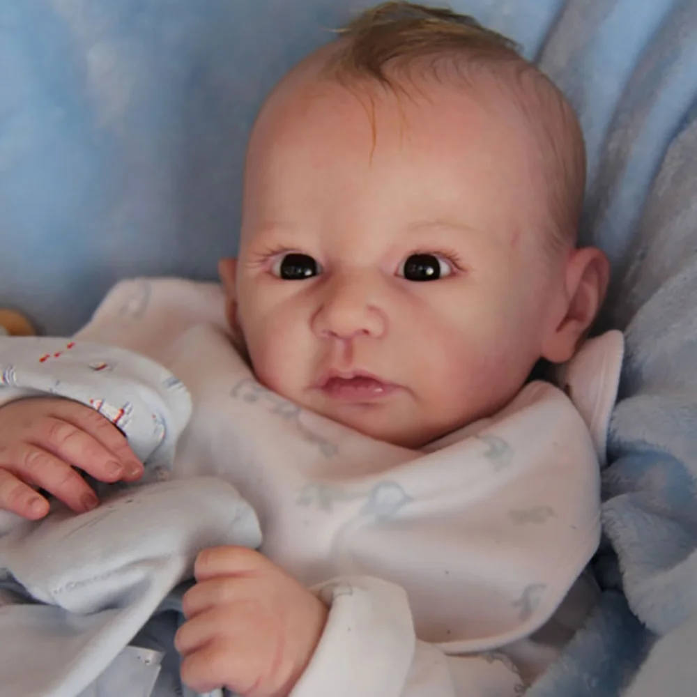 

FBBD 18inch Reborn Doll Kit Yehudi Lifelike Real Soft Touch Fresh Color Unfinished Doll Parts with Body and Eyes
