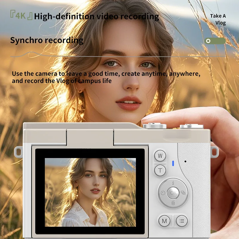 Cross-border Flip Screen Retro Campus Student Digital Camera CardCCDMicro SLR Camera HD Pixel Photography