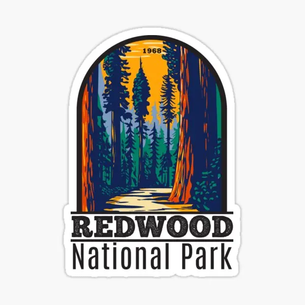 

Redwood National Park California 5PCS Stickers for Car Background Decorations Bumper Funny Home Print Art Laptop Decor Room