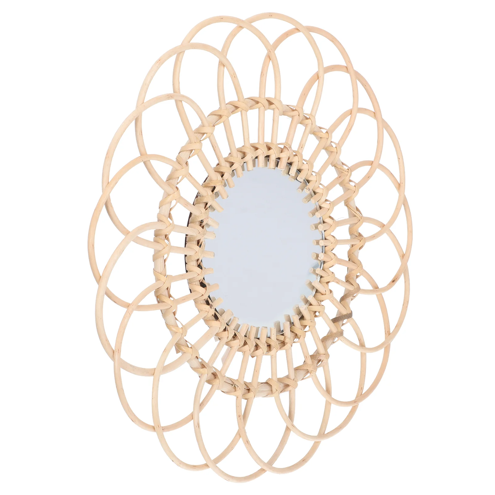 

Decor Rattan Makeup Mirror Living Room Wall Hanging Decorative Home Bathroom Creative