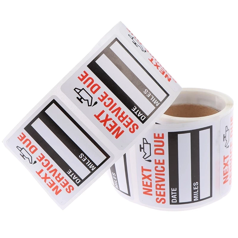 100-300pcs/roll Oil Change Maintenance Service Reminder Stickers Window Sticker Adhesive Labels Car Sticker  