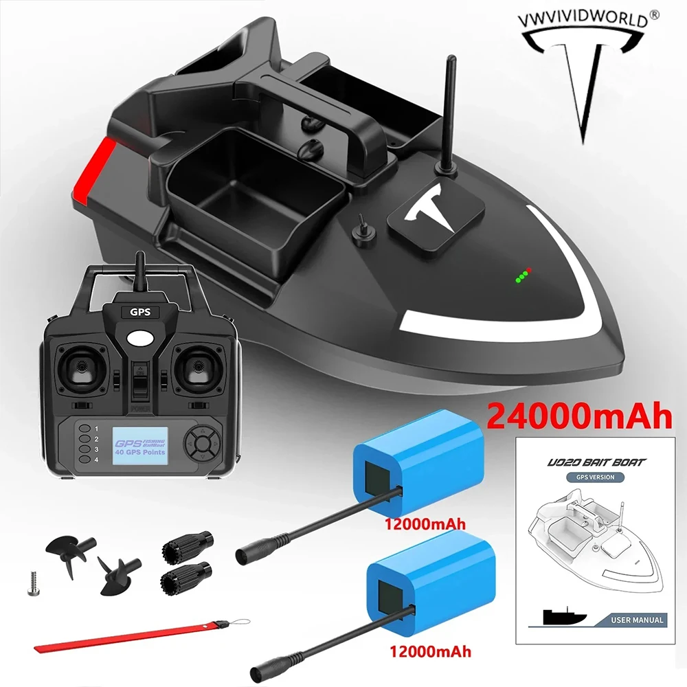 Remote Control Fishing Boat 2KG Loading 500M with Night Light