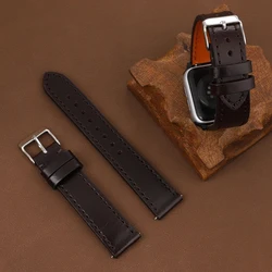 Premium Leather Watch Strap - Elegant and Versatile Replacement Band - 22mm Universal (Dark coffee)