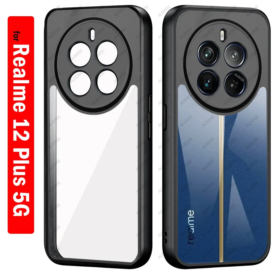 HD Transparent Funda for Realme 12 Plus 5G Case Ultra Thin Clear & Matte Shockproof Cover Capa for Realme 12+ 5G Case