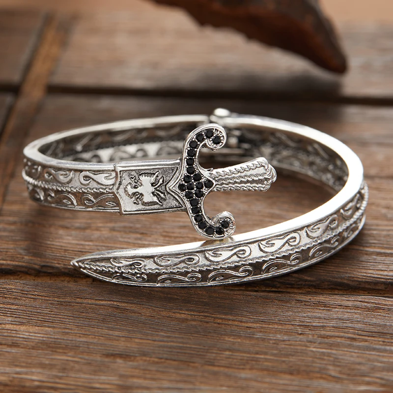 Bangle Bracelet Retro Classic Creative Sword Shaped For Men and Women Fashion Personality Exquisite Open Party Jewelry Gifts