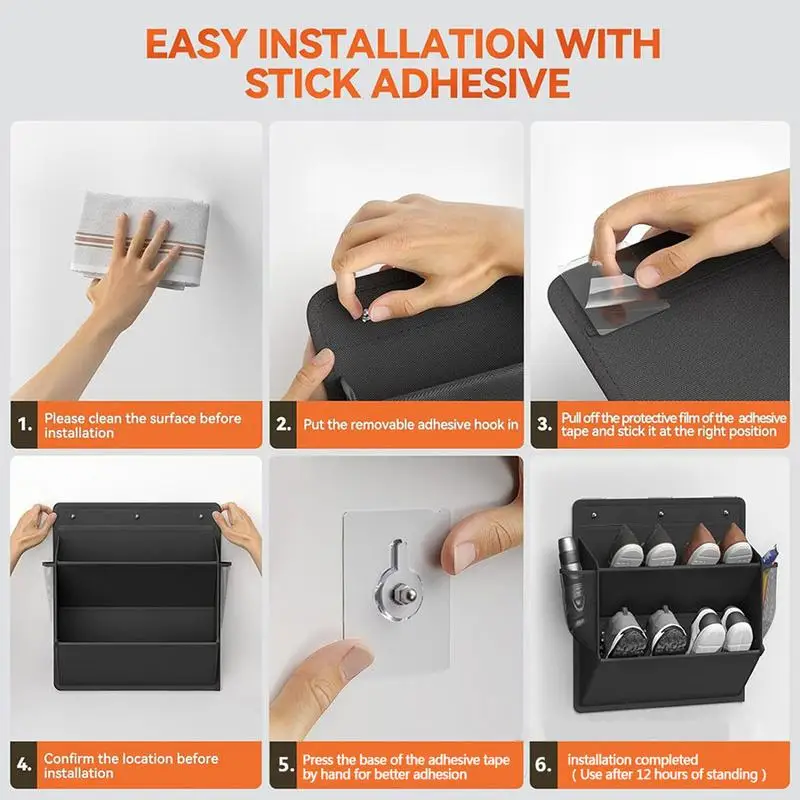 RV Shoe Storage with Adhesive Tape Door Shoe Rack and Large Deep Pockets for Campers Saving Space Wardrobe Storage Hat Toiletry