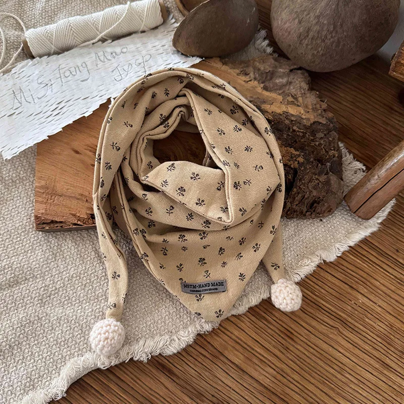 Children's Scarf Autumn Winter Windproof  Warm Baby Scarf Silk  Boys Girls Triangle Shawl Girls Kids Accessories