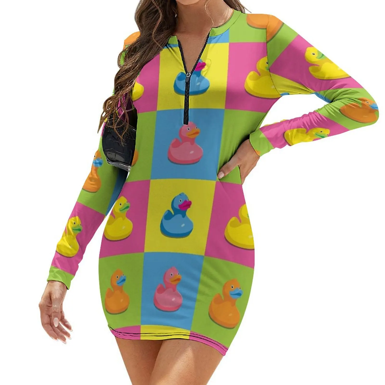 

Rubber Duckies Pop Art Long-Sleeve Bodycon Dress women's dresses luxury Dress for pregnant women