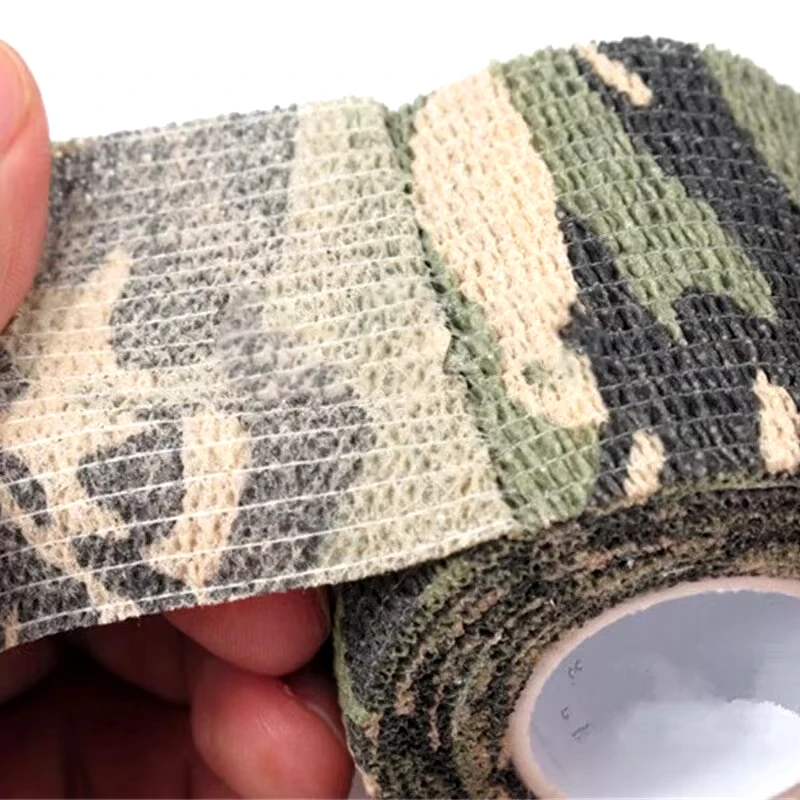Camouflage Tape DIZETION Tactical Telescopic Non-woven Fabric Outdoor Hunting Finger Protection High Elastic Movement