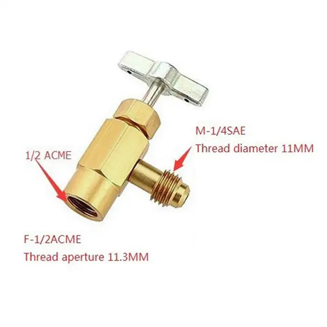 ❄️ Adaptador De Refrigerante Latón W21 A 1/4 SAE – GAESHOW Para R32, R134A, R404A (Conexión Hermética Para Aire Acondicionado)