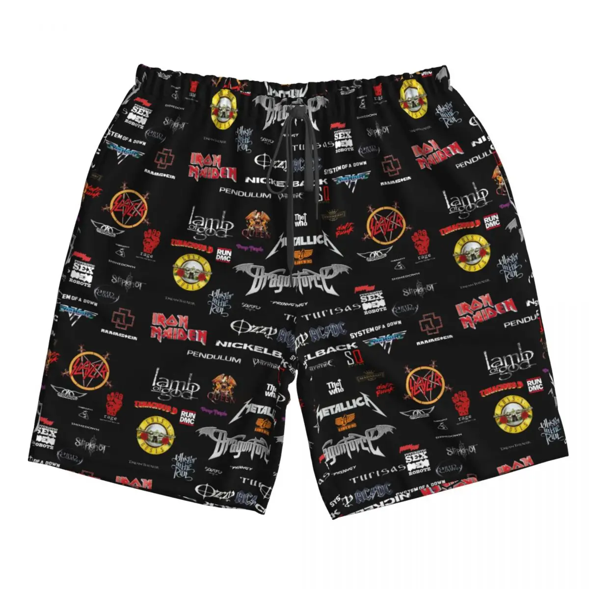 Heavy Metal Men's Beach Shorts Fitness Quick-drying Swimsuit Funny Street Fun 3D Shorts 4
