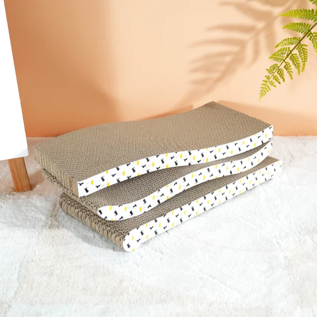 Cat scratching board cardboard cat scratching mat box for indoor cats scratching bed reversible durable with catnip 2