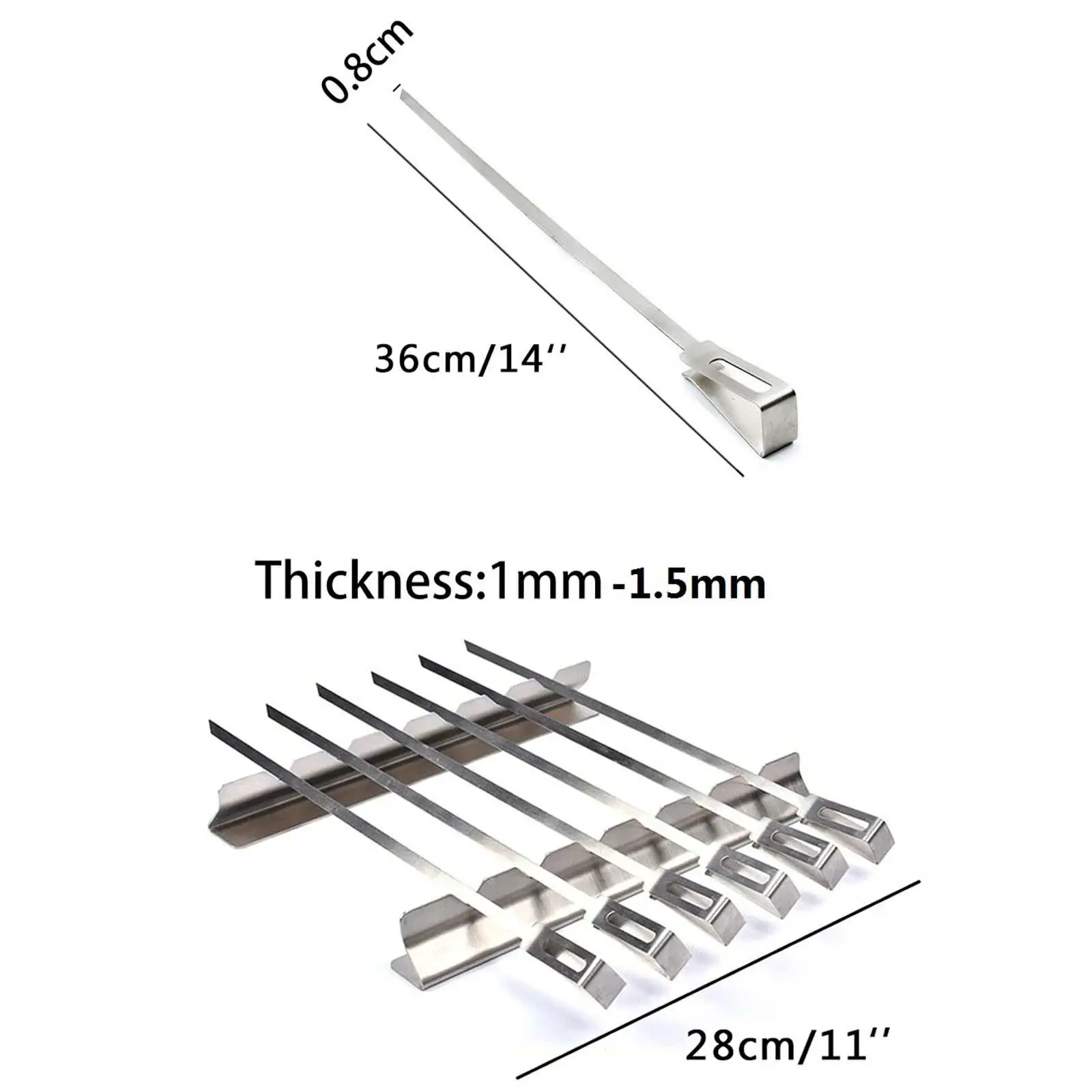 Skewers Rack Set Long Flat Long Shish Kebab Skewers for Vegetables BBQ Kabob