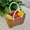 Handmade Wicker Shopping Basket Home Vegetable Fruit Packing Picnic Storage Basket Garden Imitating Rattan Woven Flower Basket 5