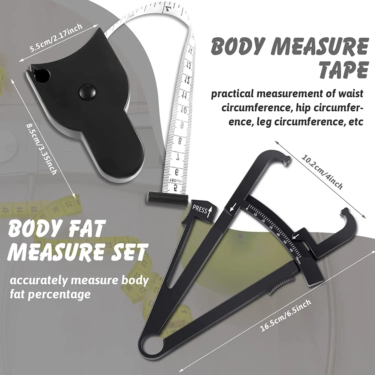 Automatic Telescopic Tape Measure Self-Tightening Retractable Measuring Tape  for Body Waist Tape Measure For Body Fat Caliper